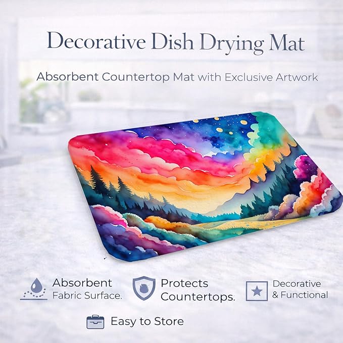 Caroline's Treasures DAC1430DDM Dusty Miller in Color Dish Drying Mat Absorbent Dish Drying Mat Pad for Kitchen Counter Dish Drainer Mat for Countertop 14 x 21 Multicolor