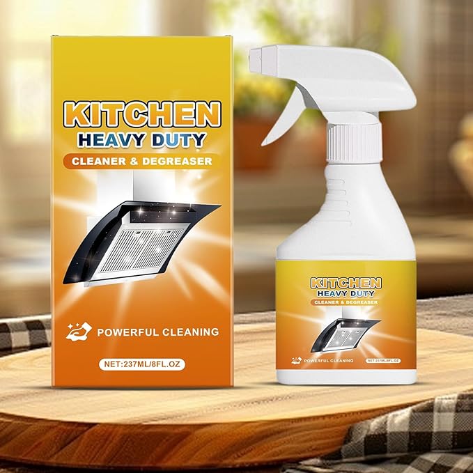 Kitchen Cleaner 8fl.oz Foam Heavy Duty Degreaser Spray Nozzle Waterless Grease Cleaner for Kitchen Oven Stove Counter Cabinet Glass Sink Wall Household Surfaces Home Cleaning Easy Use