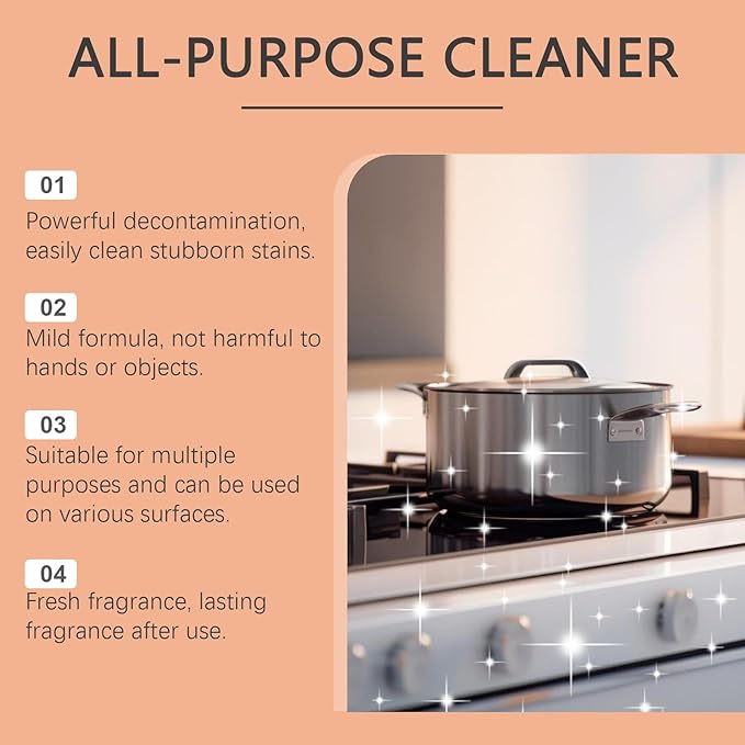 Multi-Functional Cleaning Paste - Removes Stubborn Stains Grease &amp Odors Protects Surfaces Easy To Use(2PCS)