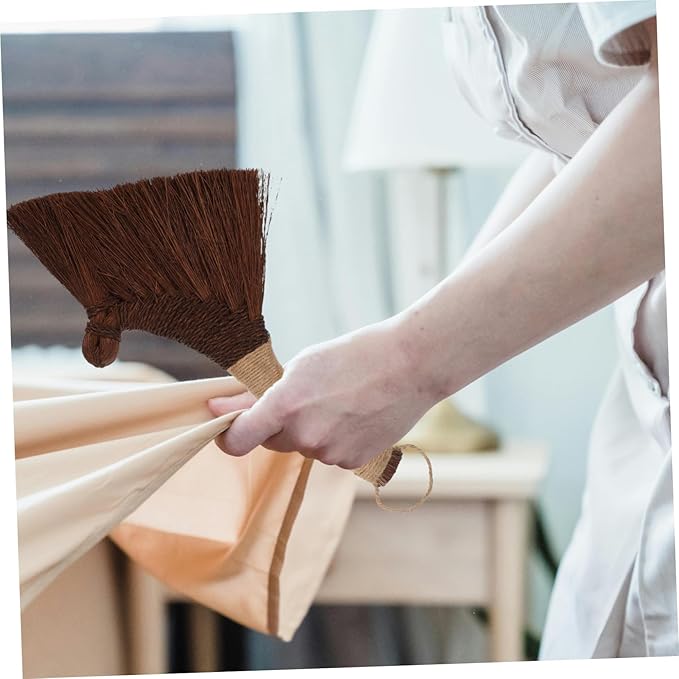 GLEAVI Desktop Cleaning Brush Soft Straw Broom for Dust Sweep Vietnamese Hand Broom Efficient for Home Office