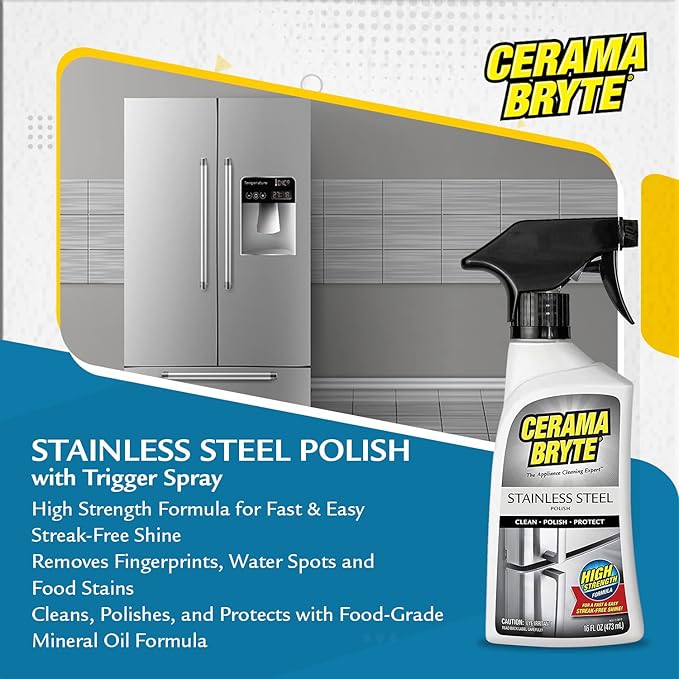 Cerama Bryte Cook Top Cleaner 18 oz 2-Pack &amp 16 oz Stainless Steel 2-Pack