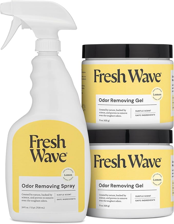 Lemon Home Odor Solutions Bundle 2-Pack 15 oz. Gel &amp 24 fl. oz. Spray