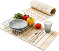 Dish Drying Mats Large 24x16 Inch Diatomaceous Earth Drying Mat / Fast-AbsorbingNon-Slip Stone Drying Mat For Kitchen Counter / Eco-Friendly for Dishes(Dark wood grain)
