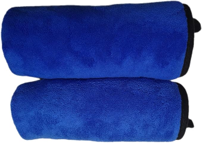 SOFTBATFY Ultrasoft Large Thick and Quick Drying Car Microfiber Cleaning Towel 800GSM Polishing Waxing Auto Detailing Towel Cloth (6pack16 x 16inches) (Grey-Blue)