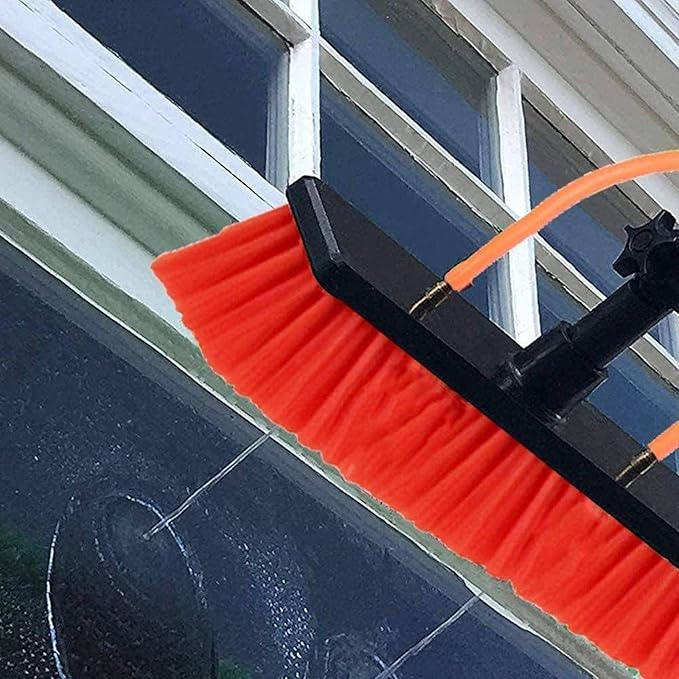 Window Cleaning BrushWindow Cleaning Pole 3.6-11M Truck Washing Brush with Pole System for Window Cleaning Photovoltaic Panel Cleaning Trucks Cleaning Conservatory Roof/20Ft/6M