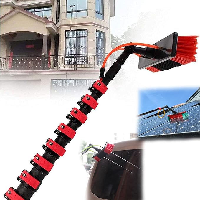 Window Cleaning BrushCleaning Photovoltaic and Solar Panels Water Fed Telesbrush Equipment Extension Pole Window Cleaner Kit Cleaning for Trucks Windows/20Ft/6M