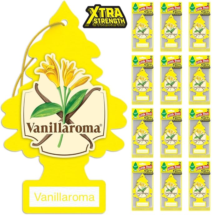 LITTLE TREES Car Air Freshener | Xtra Strength Provides Long-Lasting Scent for Auto or Home | Extra Boost of Fragrance | Vanillaroma 24 Air Fresheners