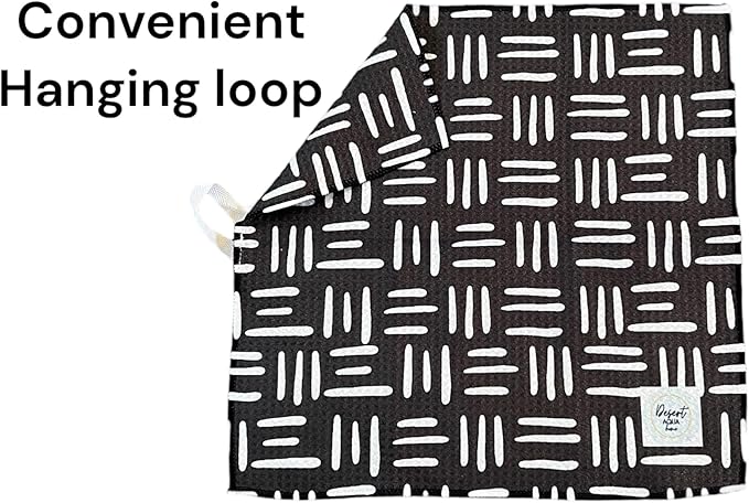 Waffle Weave Microfiber Dish Cloths || 5 Pack || Highly Absorbent || Quick Drying || Soft Premium Microfiber Cleaning Cloth || 12x12 inches (Black Multi)