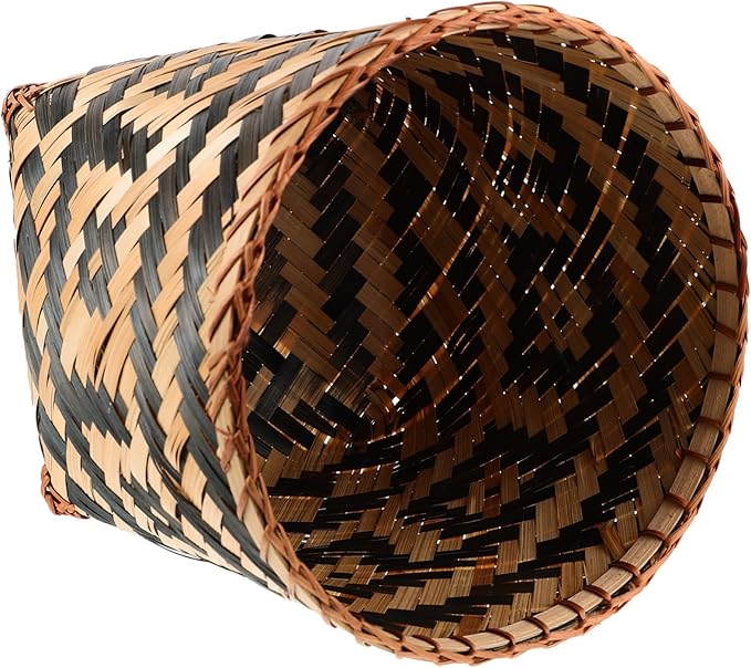 BESTOYARD 1pc Woven Trash Can Stylish Household Waste Basket for Creative Storage Container for Home Use Compact Design for Chic Decor Random Style