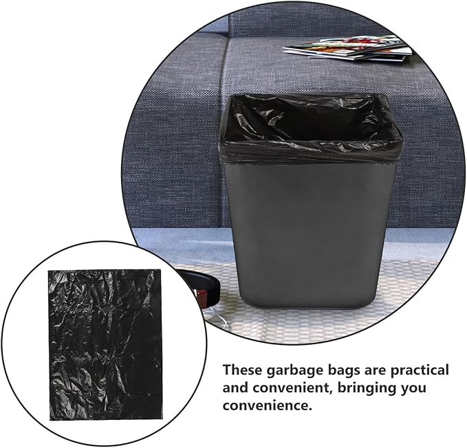 Black Plastic Trash Bags 25pcs 80×100cm Thickened 2.5 Mil Heavy-duty Kitchen and Bathroom Garbage Bags for Office and Bedroom Waste Disposal