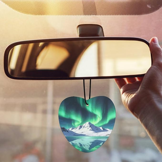5PCS Car Air Freshener Hanging Personalized Double Sided Snow Lakes Car Fresheners Long Lasting New Cars Scents Cute Automotive Freshies for Closets Drawers (tea)