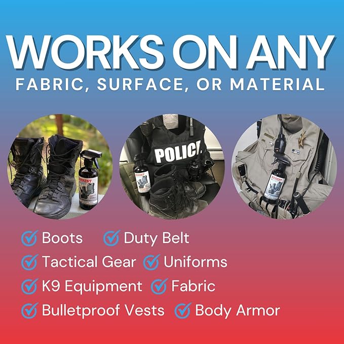 Arrest My Vest Military Grade Odor Eliminating Spray for Body Armor Tactical Gear and K9 Equipment. Safe on All Ballistic Vests Fabrics &amp Police Gear - 6 Pack Mix 4 oz Bottles