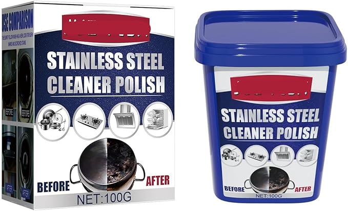 Stainless Steel Cleaning Paste - Rust Removal Stain Cleaning Antioxidant Protection For Kitchen Cookware Stove And Pot Bottoms(2PCS)