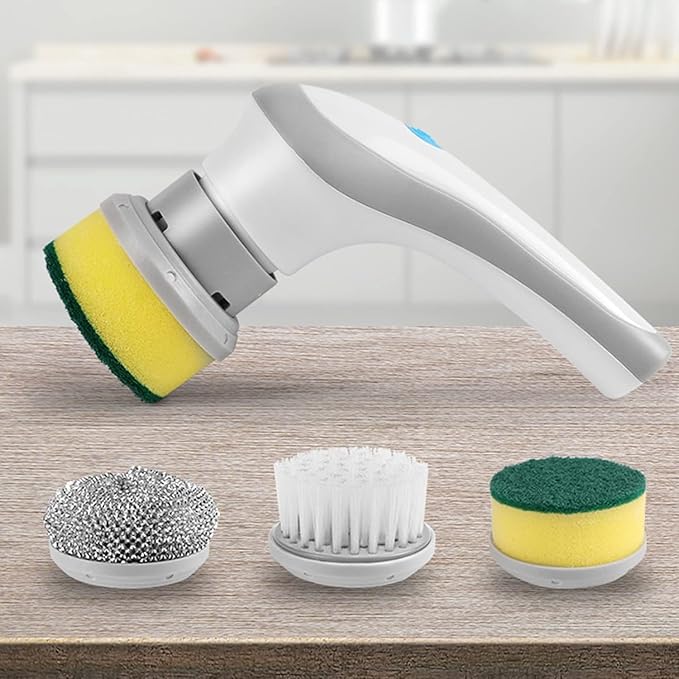 Electric Spin Scrubber Electric Spin Cleaning Tools with 3 Brush Heads - Rechargeable Electric Cleaning Brush - Spin Cleaning Brush Suitable for Bathroom Wall Tiles Floor Bathtub Kitchen