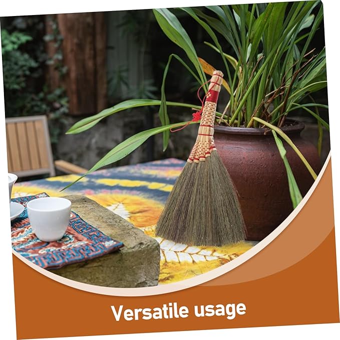CHILDWEET Tabletop Cleaning Broom Mini Grass Broom Hand Sweeper Soft Bristle Brush Desk Brush