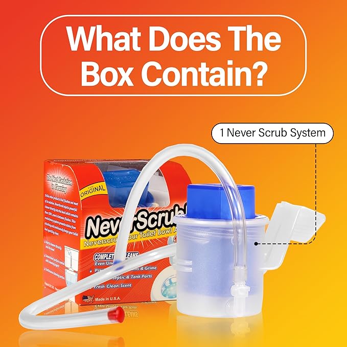 Self Cleaning Toilet System - Automatic Toilet Bowl Cleaner with Starter Cartridge Lasts Up 3 Months Continuous Cleaning - Refillable Toilet Bowl Cleaner for Stains Rings and Odor