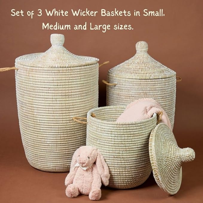 Large Basket White 18 Inch Wide 23 Inch Tall