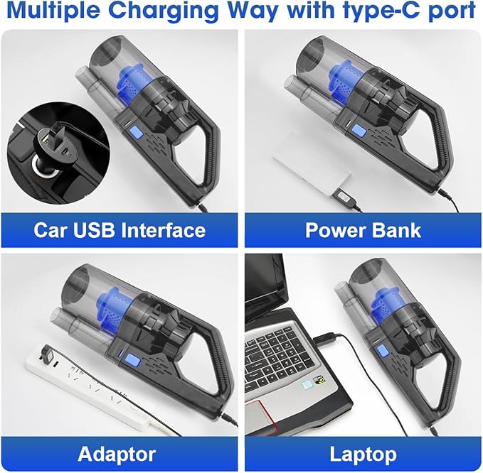 Viewsun Car Cleaning Kit Car Interior Detailing Kit with High Power Handheld Vacuum Cordless Rechargeable Detailing Brush Set Windshield Cleaner Complete Auto Accessories for Men Women Gift