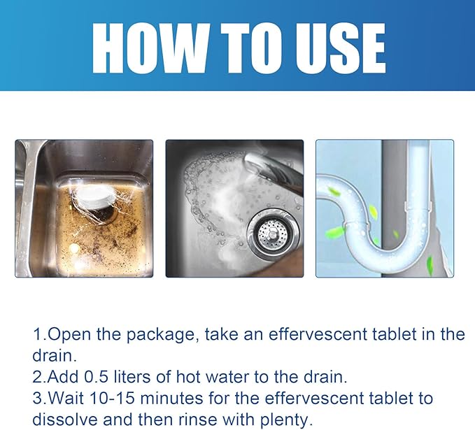 Powerful Pipe Dredging AgentPipeline Dredging Agent for Kitchen and Toilet PipelinesKitchen Sink Drain and Pipe CleanerDrain Clog Remover (2PCS)