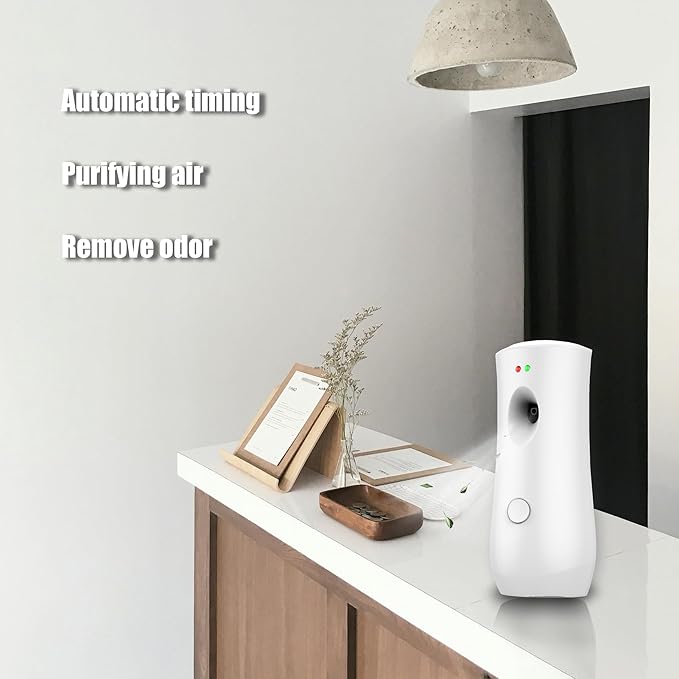 (4-Pack) Auto Air Freshener Spray Dispenser Free Stand or Wall Mounted Automatic Aerosol Aroma Machines are Widely Used in Hotels Bedrooms Airports Bathrooms Offices Commercial Places (White 003)