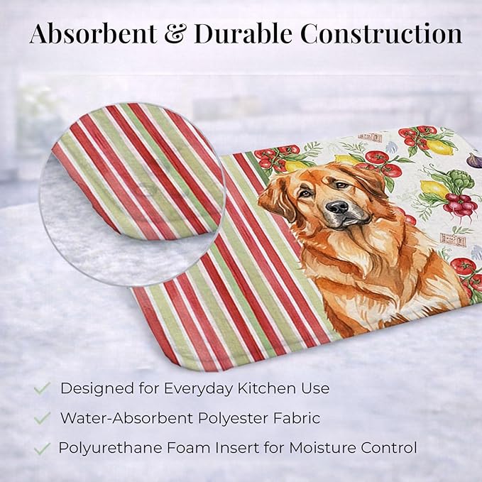 Caroline's Treasures Red Leonberger Vegetables Dish Drying Mat Absorbent Dish Drying Mat Pad for Kitchen Counter Dish Drainer Mat for Countertop 14 x 21 Multicolor