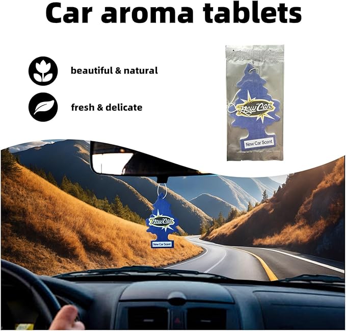 5/20pcs Natural Tea-Scented Car Air Freshener - Hanging Car Interior Accessories(5pcs New Car Scent)