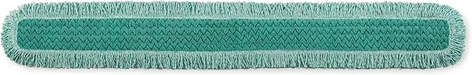Rubbermaid Commercial Products HYGEN 60 inch Microfiber Dust Pad with Fringe Green For Janitorial/Professional Cleaners and Heavy-Duty industrial Cleaning/Dusting/Sweeping