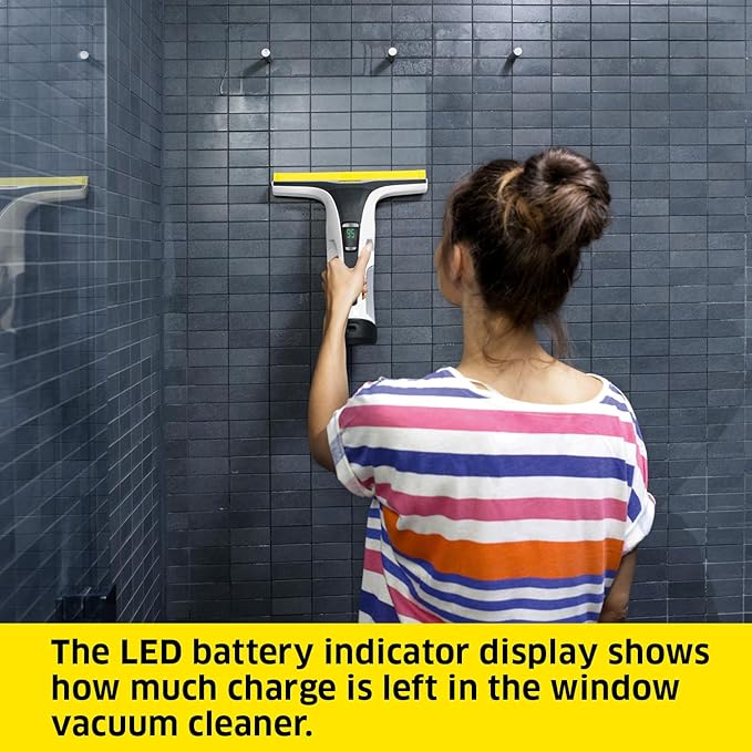 Kärcher WV 6 Electric Window Vacuum Squeegee 11 - Cleans Showers Mirrors Glass and Countertops - Electric Squeegee