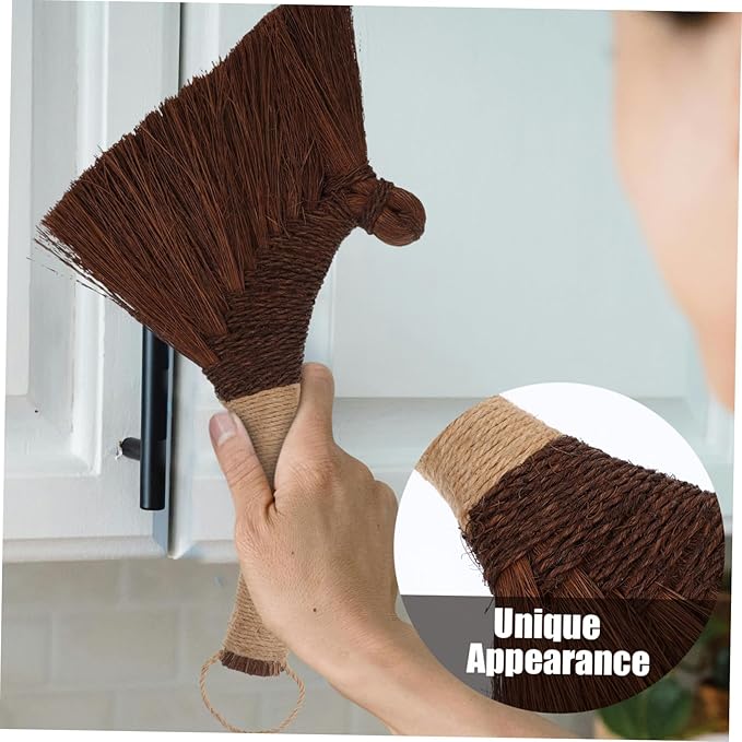 Dust Brush Desk Dust Mop Natural Broom Handmade Vietnamese Straw Gentle Furniture Easy to Clean Portable