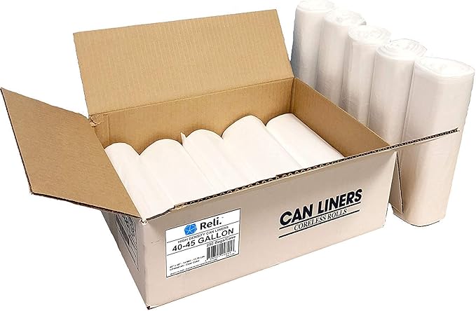Reli. 13 Gal Trash Bags (1000 Bags) &amp 40-45 Gal Trash Bags (250 Bags)