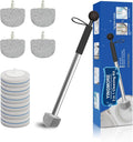 Toilet Pumice Stone with Handle 16.14 Inch Pumice Stone Toilet Bowl Cleaner with 4 Pumice Stones ＆ 6 Sponge Toilet Cleaning Heads Wall Mounted Toilet Cleaner Compact Toilet Bowl Brush Scrubber