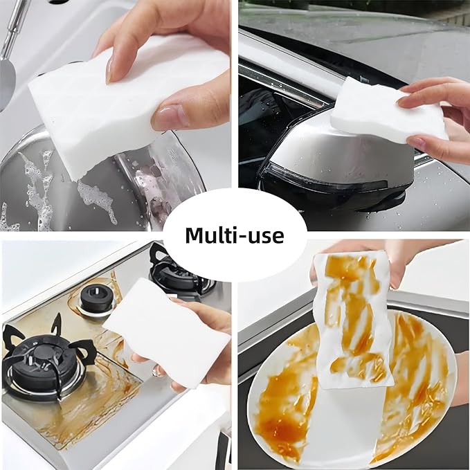 70 Pack Magic Sponges Eraser 2X Density Melamine Sponge Extra Large Long Lasting Household Kitchen Cleaning Sponge for Dishes Bathroom Bathtub Car Toy (4.3 x 2.8 x 0.8 in)