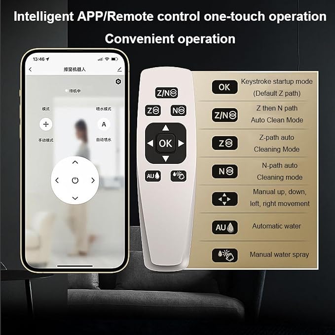 Dual Water Jet Window Cleaner Square Automatic Glass Cleaning Robot Intelligent Planning High Automatic Exterior Windows Home Remote Control Electric Window Cleaner