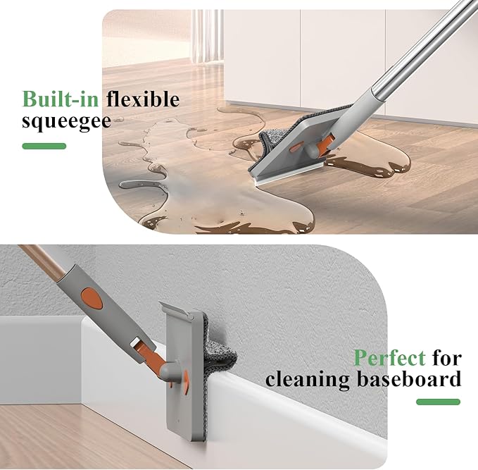 Ceiling Fan Cleaner Duster - 79 Extension Pole &amp Dual Brush Heads Baseboard Cleaner Tool with Handle 4-in-1 Reusable Fan Blade Cleaner Ceiling Fan Duster for Fan Blades Baseboards Corners