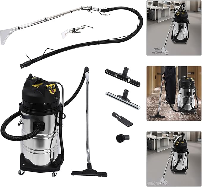 80L Commercial Carpet Cleaner Upholstery Cleaner Machine Carpet Extractor for Car Detailing Extractor Cleaning Machine for Carpet Cleaning Wet Dry Vacuum Cleaner Sofa Cleaner