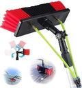 Window Cleaning Pole 3-12m Extendable Window Cleaning KitWindow Cleaning Pole with 20m Water Supply Hose30cm/50cm Brush HeadRoof Cleaning Tools