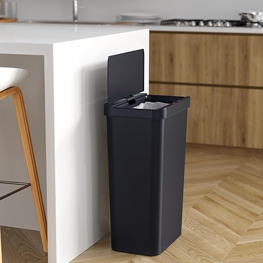 iTouchless Prime 13.2 Gallon Sensor Trash Can Durable Dent-Proof Construction Slim and Space-Saving Automatic Bin Great for Kitchen Home Office Business Garage Black Color Plastic
