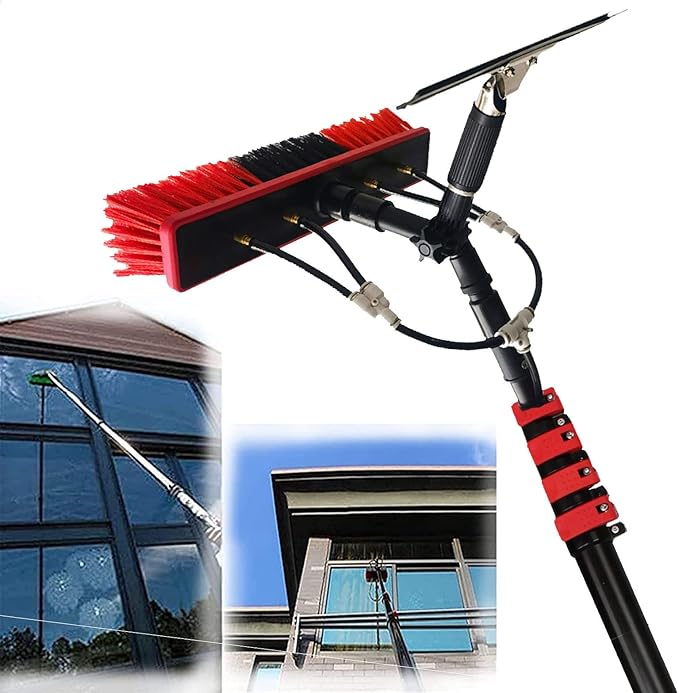Glass Cleaning Brush Home Water Fed Telescopic Pole Kit Solar Panel Brush Rotating for Photovoltaic PanelSolar Panel Cleaning BrushPole FedTelescopic Pole Window Cleaning for Photovoltaic
