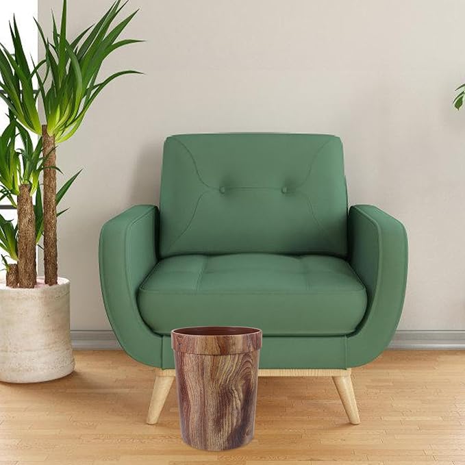 Homoyoyo Wooden Wastebasket Trash Can Vintage Retro Simulation Wood Garbage Bin Container Bin Farmhouse Style Trash Can for Home Office 31. 5x25cm