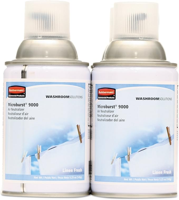 Rubbermaid Commercial Tc Microburst 9000 Air Freshener Refill Linen Fresh 5.3 Oz Aerosol Spray 4/carton