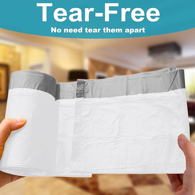8 Gallon Trash bags for Dual Compartment Can (2 x 8 Gallon) 100 Count 1.0 Mil Thickness Drawstring Kitchen Garbage Liner Pre-Separated Compatible with Liner Code 30A Blue White Kit