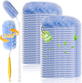 50 Pack 360° Dusters Refills Compatible with Swiffer Duster Handles Models Heavy Duty Double Sided Duster Refills with 1 Pack Extendable Longe Handle &amp 1 Short Handle