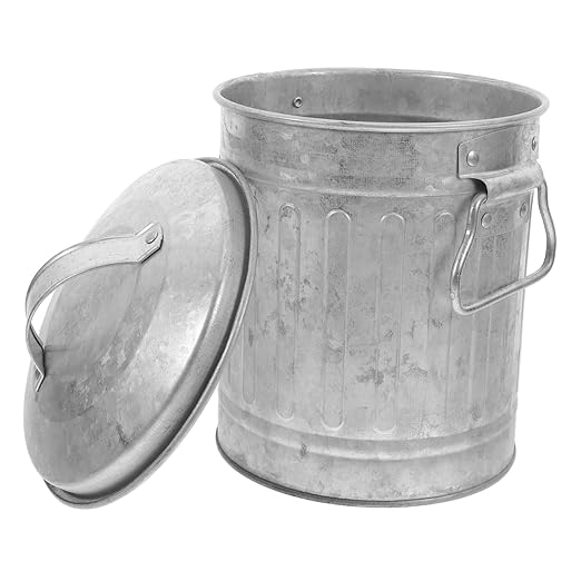 Vintage Style Mini Desktop Rubbish Bin Small Sturdy Wastebasket for Home Office Bedroom Compact Trash Can for Daily Use and Plant Holder Space Saving Decorative Storage Container