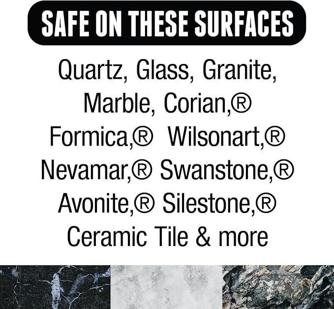 Granite Wax Plus - Granite Cleaner &amp Polish Hard Water Stain Remover Kitchen and Bathroom Cleaner - Streak-Free Shine Carnauba Wax Banana Scent 16 oz