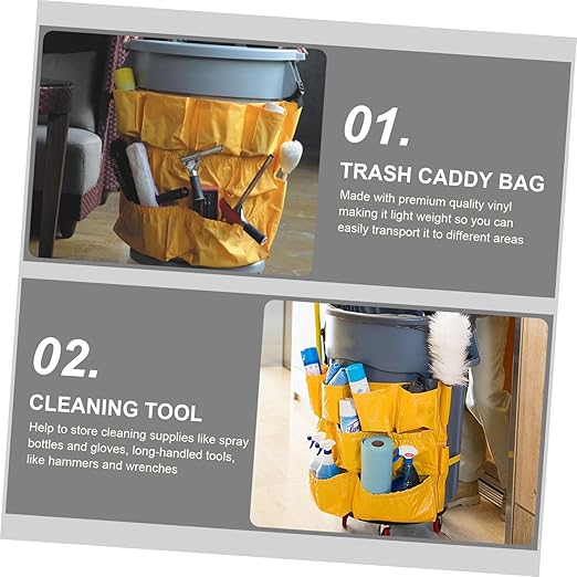 Alipis 120l Round Storage Bucket Bag Straps for Outside Trash Barrels Garbage Bin Organizer