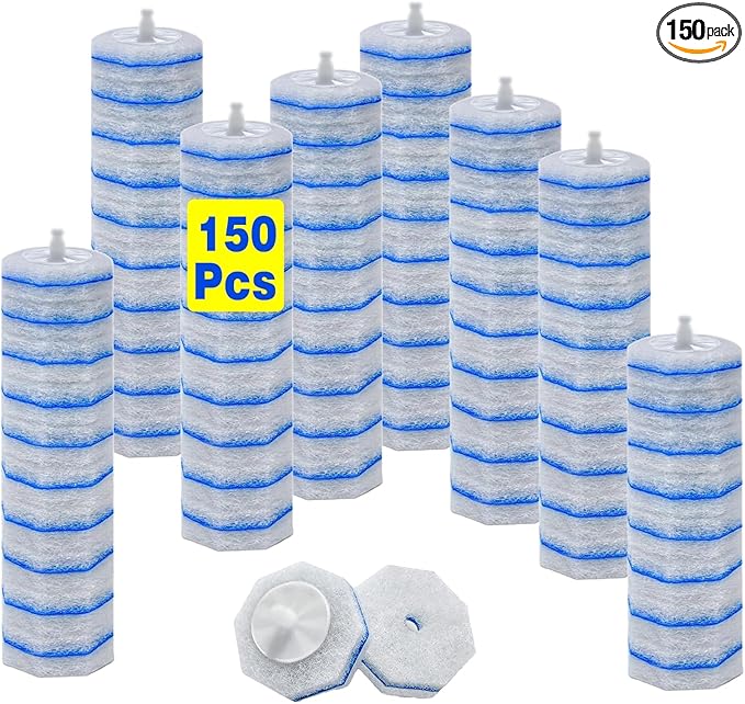 2X Cleaning Power Upgrade Formula Toilet Wand Refills Fits for Clorox Wand150 Count Disposable Toilet Bowl Wand Refills - No Falling Apart Fits Most Brand Toilet Brushes for Bathroom Cleaning