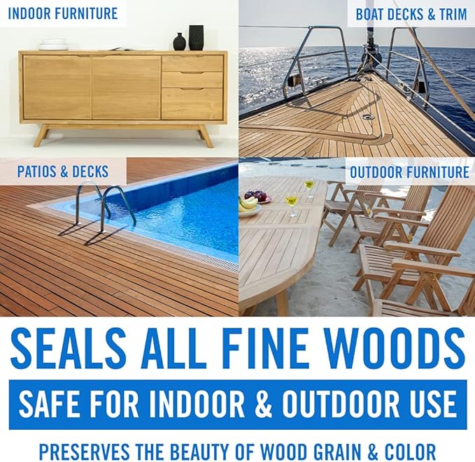 Better Boat Teak Cleaner and Brightener for Wood Teak Oil or Sealer for Boats Indoor Furniture Shower Stools and Outdoor Wood Furniture Restorer for Stains