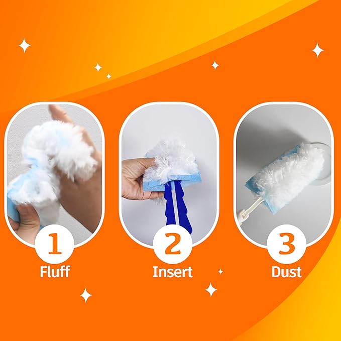 360 Duster Refills for Swiffer Refill Kit with 50 Dusters for Cleaning Home &amp Car Heavy Duty Multi Surface