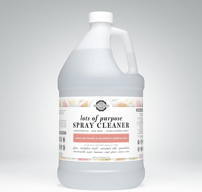 Rustic Strength Lots of Purpose Spray Cleaner Lemon Lime Orange &amp Grapefruit Multi-Surface pH Balanced Non-Toxic Biodegradable 1 Gallon Plastic