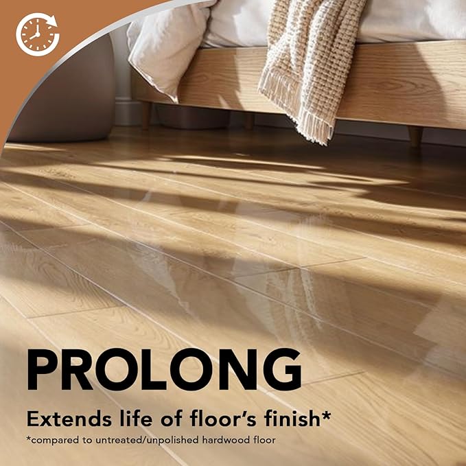 Weiman Hardwood Floor Cleaner and Polish - Cleans Vinyl Tile Solid Laminate Natural Shine No Residue Removes Scratches Leaves Protective Layer 1 Gallon Mop Soap &amp 32 Oz Restorer